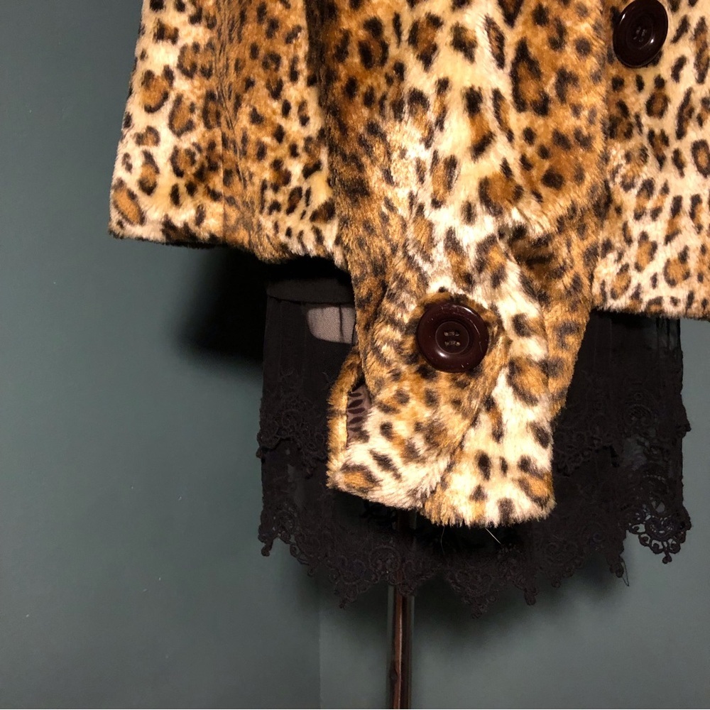 Vegan fur leopard coat vintage - Picture 6 of 7